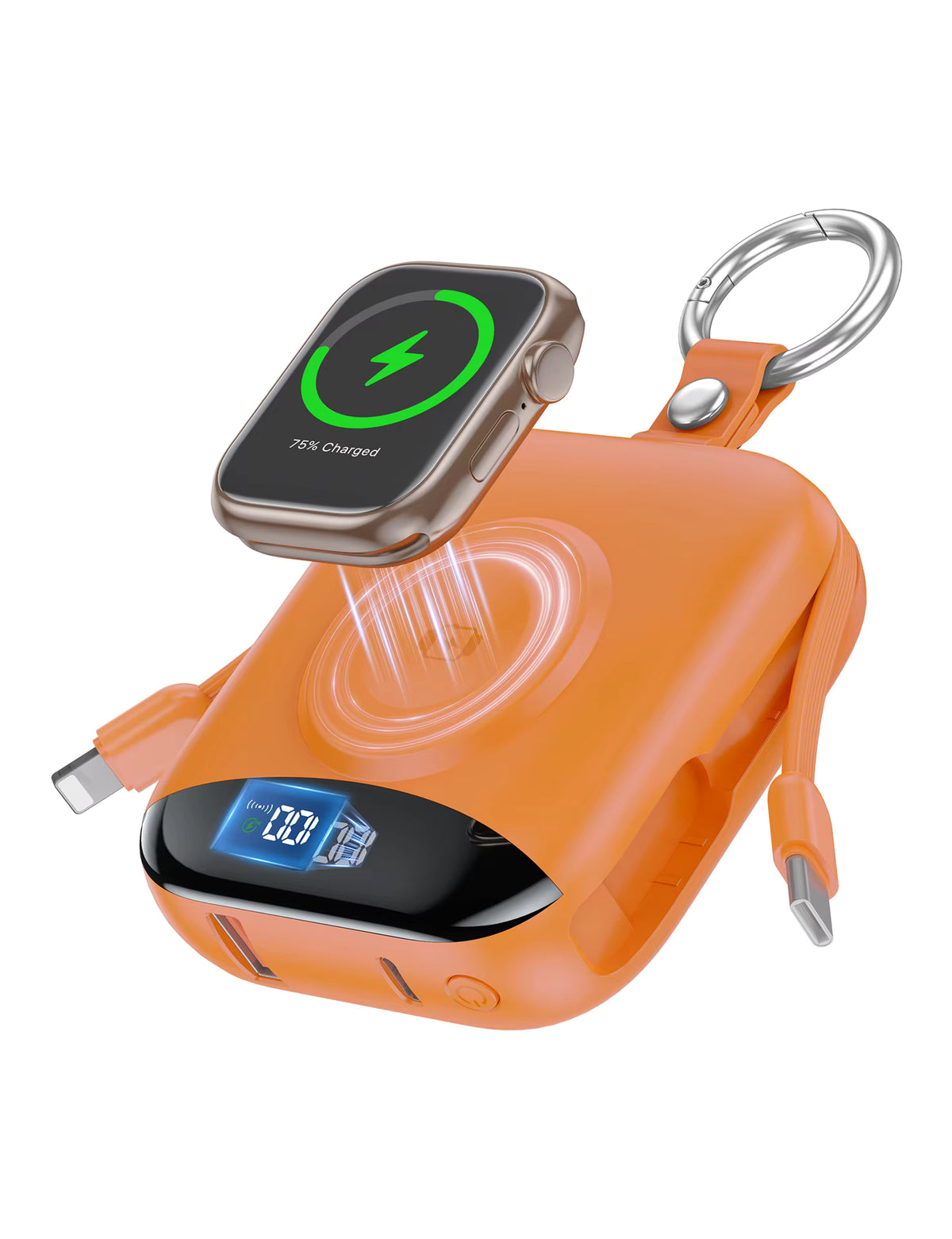 Fast Charging Power Bank with Built-in Cables